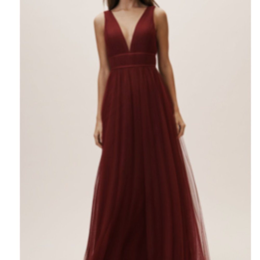 BHLDN Sarita - Cabernet Red Bridesmaid dress